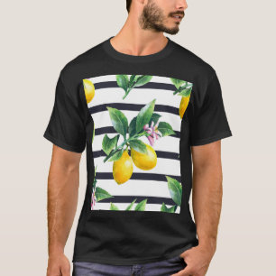 T-shirt Branche de citron : lisière d'aquarelle d'agrumes
