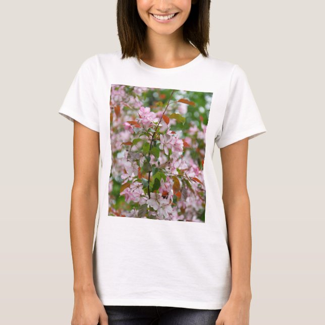 T-shirt Branche délicate avec fleurs pommier (Devant)