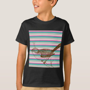T-shirt branche d'oiseau animaux nature motif coloré art