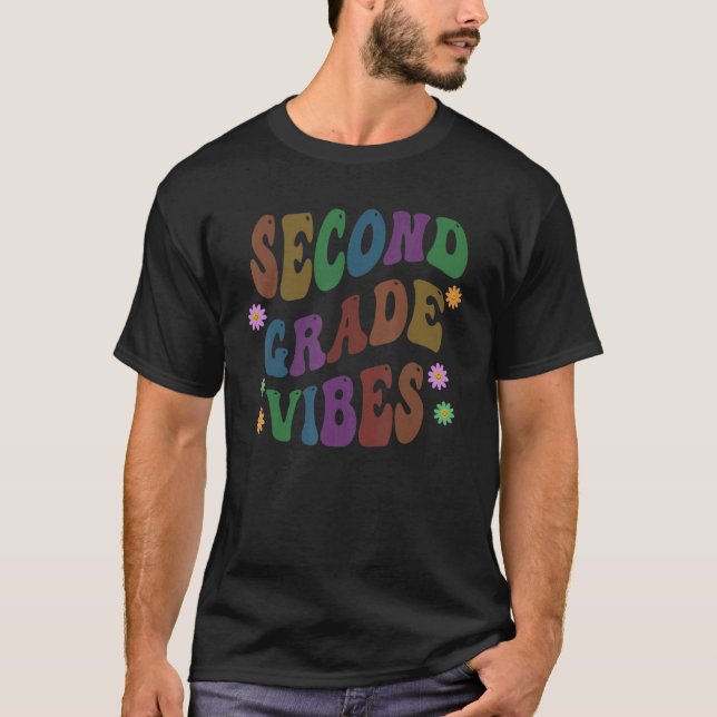 T-shirt Branché Vibes de seconde année Enseignant Bonjour  (Devant)