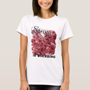 T-shirt Branches de cerisier ornemental rose stylisé