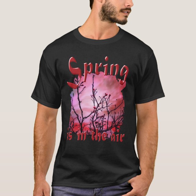 T-shirt Branches Sombres Bufs Rouges Et Ciel Foyer (Devant)