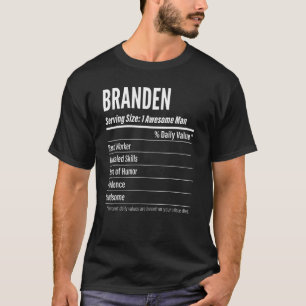 T-shirt Branden Taille de service Nutrition Étiquette Calo