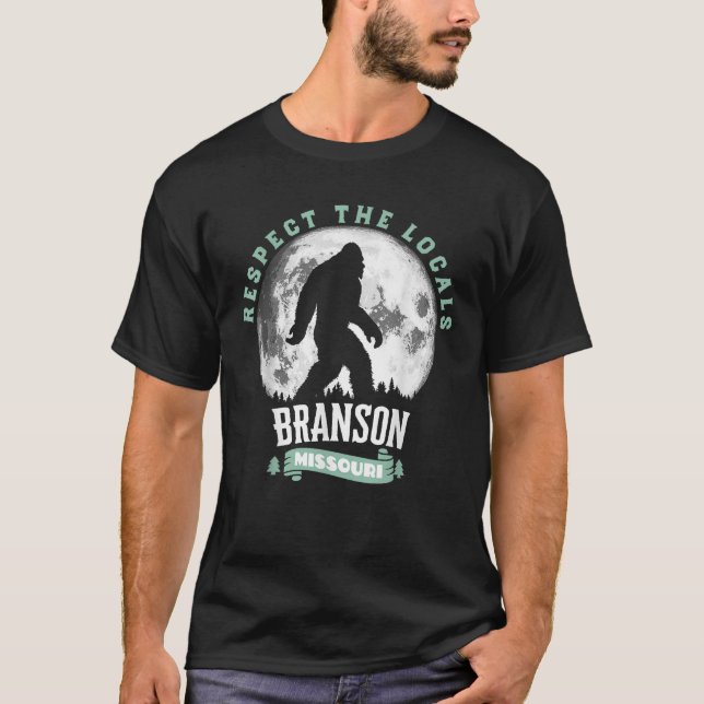 T-shirt Branson Missouri Respect the Locals Bigfoot Sasqua (Devant)