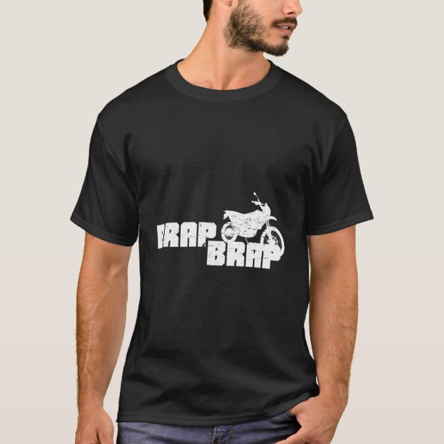 T-shirt Brap Brap Funny Dirtbike Moto course Long Sl (Devant)