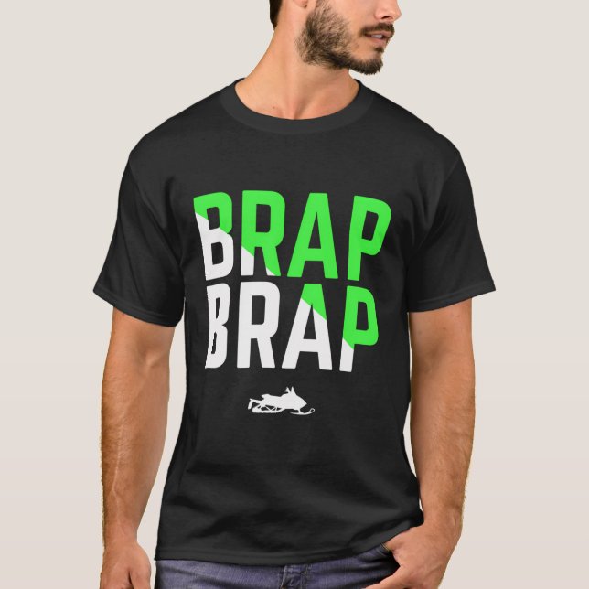 T-shirt Brap Brap Snowmobile Hoded Green Edition (Devant)
