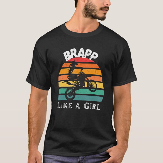 T-shirt Brapp comme une fille Motocross (Devant)