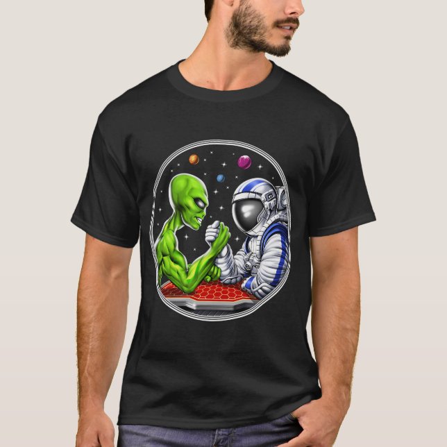 T-shirt Bras de fer d'astronaute extraterrestre (Devant)