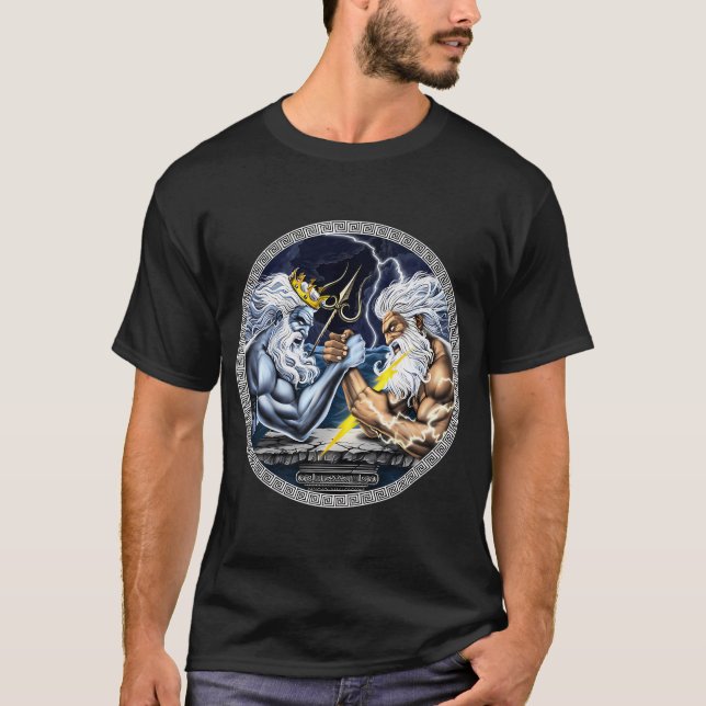 T-shirt Bras de fer entre Zeus et Poséidon (Devant)