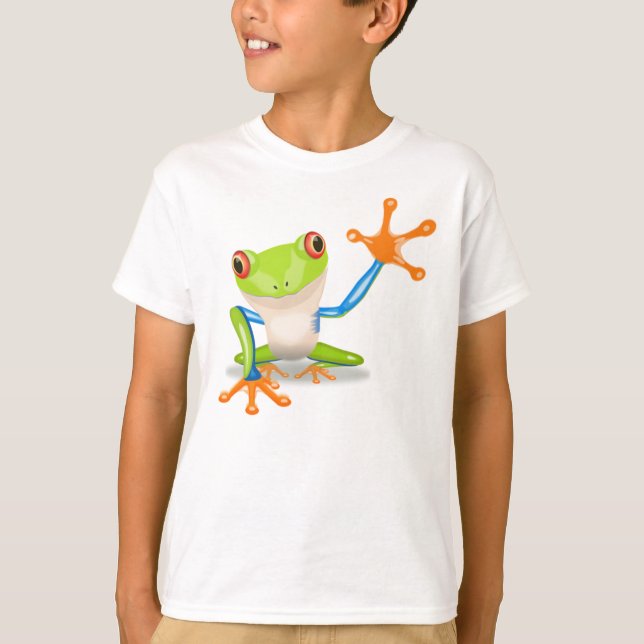 T-shirt Bras de ondulation de grande grenouille verte (Devant)