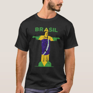 T-shirt BRASIL Christ Le Rédempteur Statue Brésil DRAPEAU