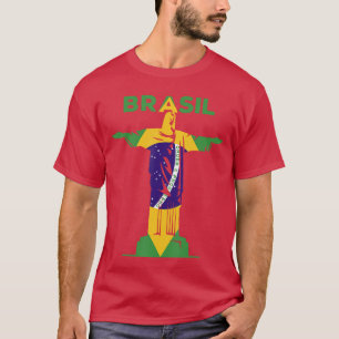 T-shirt BRASIL Christ le Statue du Rédempteur Drapeau brés