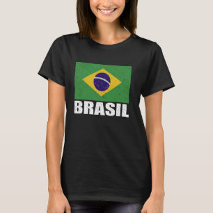 T-shirt Brasil Drapeau Grunge Souvenir Vintage Brésil