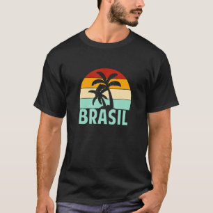 T-shirt Brasil Jersey pour l'amour Brésil Drapeau Palm Tre
