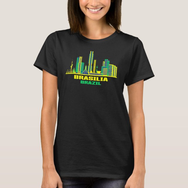 T-shirt Brasilia Brésil Skyline Brésiliens Colorful Brésil (Devant)