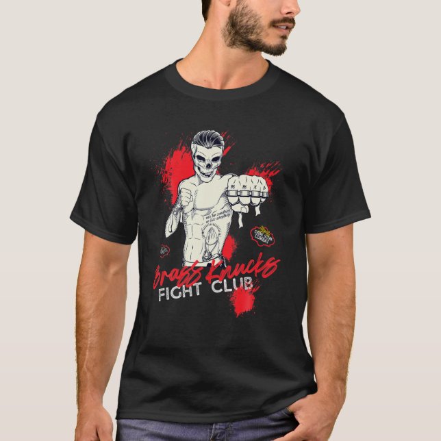 T-shirt Brass Knucks Skeleton Fighter Shootfight (Devant)