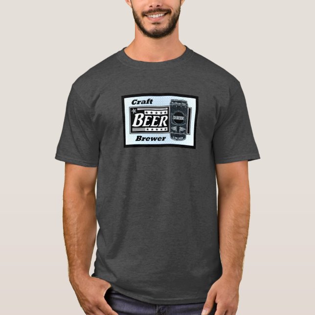 T-shirt Brasseur de bière artisanale - Bleu noir & blanc p (Devant)