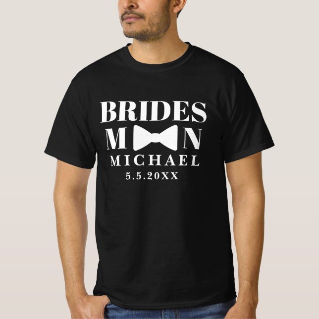 T-shirt brasseur noir blanc arc mariage moderne (Devant)