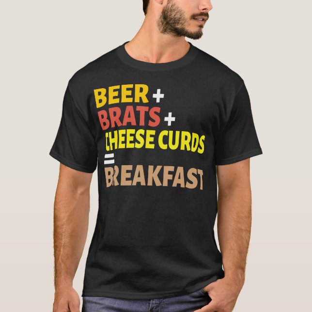 T-shirt Brats de bière Fromage Curies Petit déjeuner Wisco (Devant)