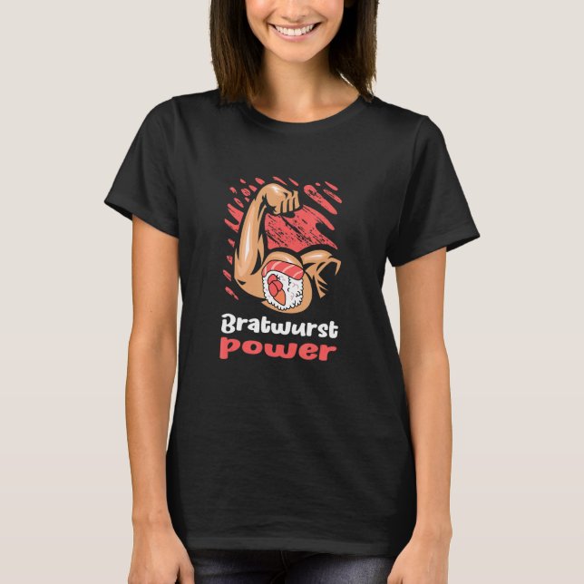 T-shirt Bratwurst Power Workout Gymnase Humour Saucisse (Devant)