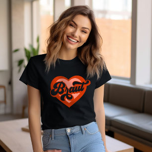 T-shirt Braut Und Team Braut Bachelorette Retro Herz