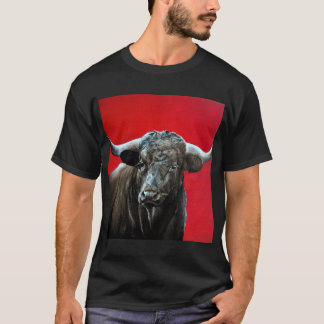T-shirt Brave bull on red