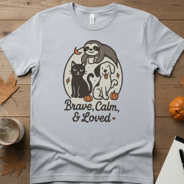 T-shirt Brave, Calm & Loved — Cute Animal Trio Halloween (Créateur téléchargé)