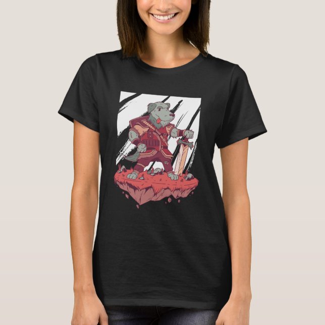 T-shirt Brave Dog - Cartoon Design (Devant)