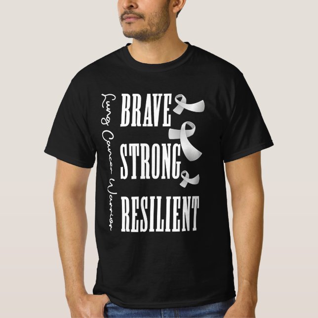 T-shirt Brave forte résistance du cancer du poumon guerrie (Devant)