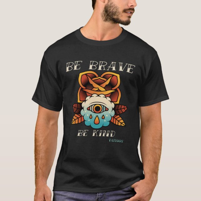 T-shirt Brave Kind Tattoos Vintage Designs. 1 (Devant)