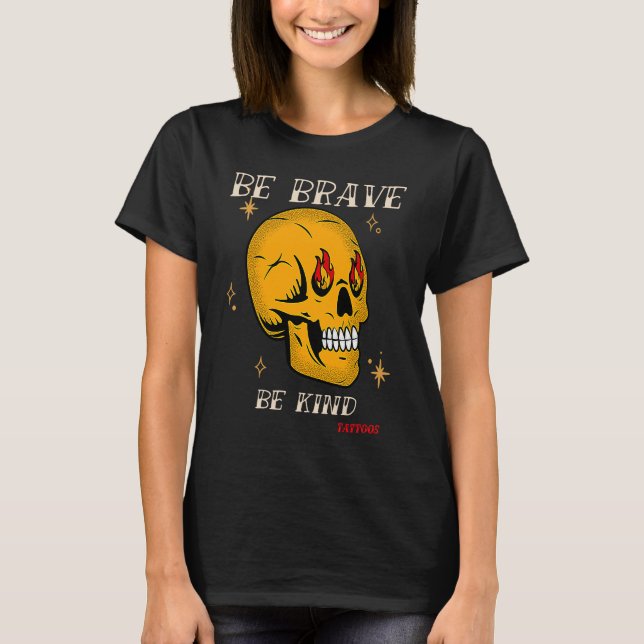 T-shirt Brave Kind Tattoos Vintage Designs  9 (Devant)