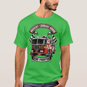 T-shirt Bravery Courage Honor Pompier