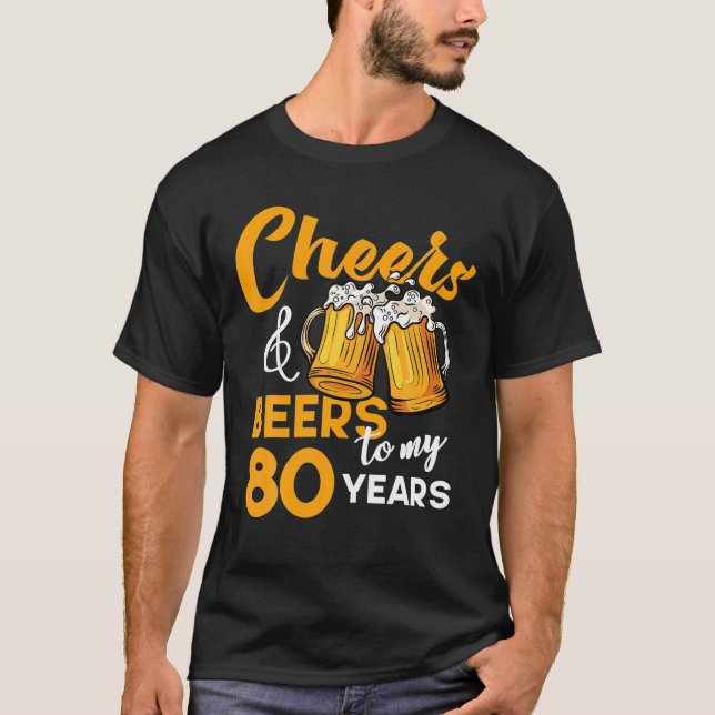 T-shirt Bravo Bières à mes 80 ans Anniversaire Funny 80e (Devant)