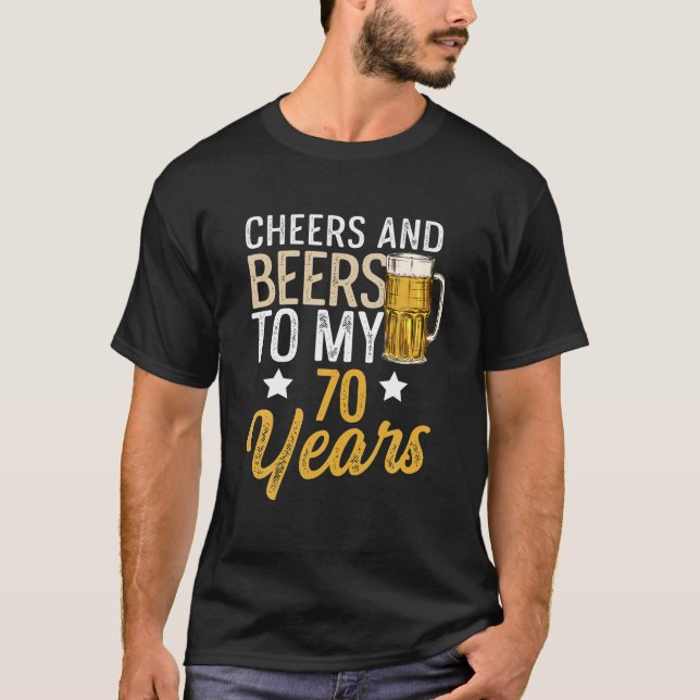 T-shirt Bravo Et Bières À Ma Bière De 70 Ans (Devant)