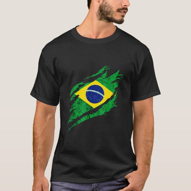 T-shirt Brazil Brazilian Flag Progress Brasilian Brazilian (Devant)