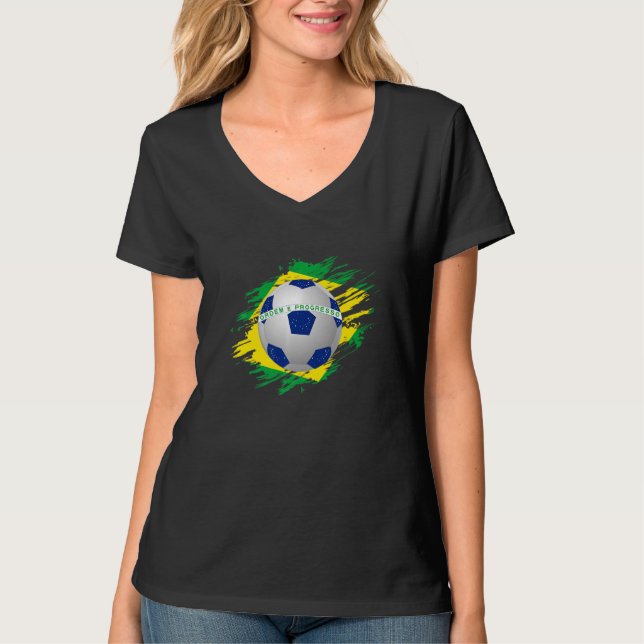 T-shirt BRAZIL  Brazilian  Soccer Football Brazilian flag (Devant)
