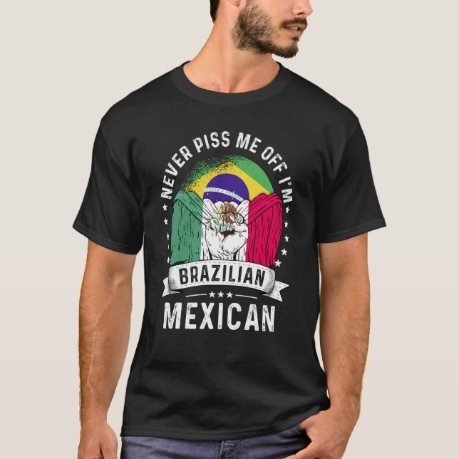 T-shirt Brazil Flag Mexico Grown  Humor Citizen Pride (Devant)