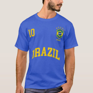T-shirt Brazil  Number 10 Brazilian Soccer Team Sports 