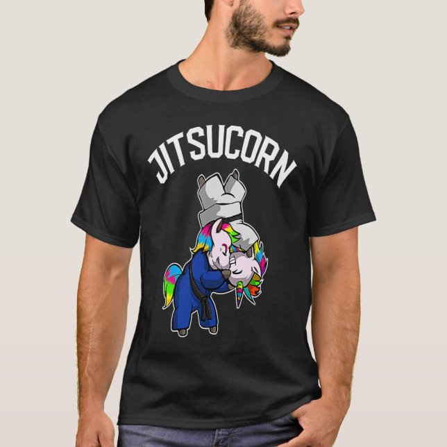 T-shirt Brazilian Jiu Jitsu and Unicorn  BJJ and Grappling (Devant)