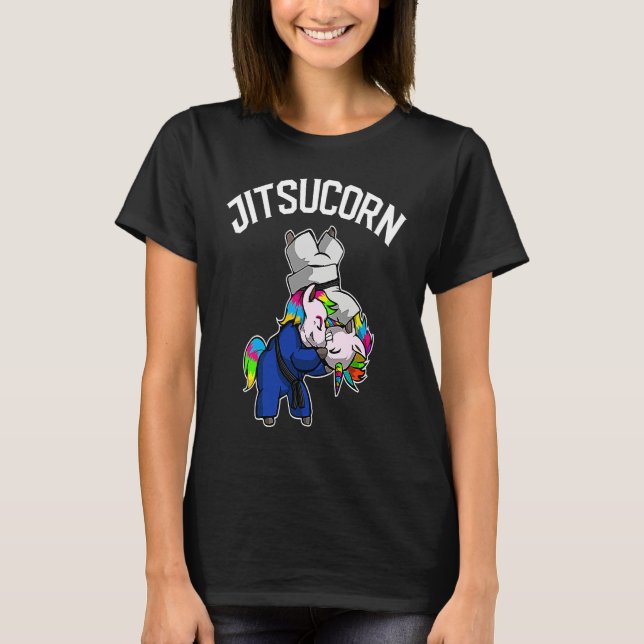 T-shirt Brazilian Jiu Jitsu and Unicorn  BJJ and Grappling (Devant)