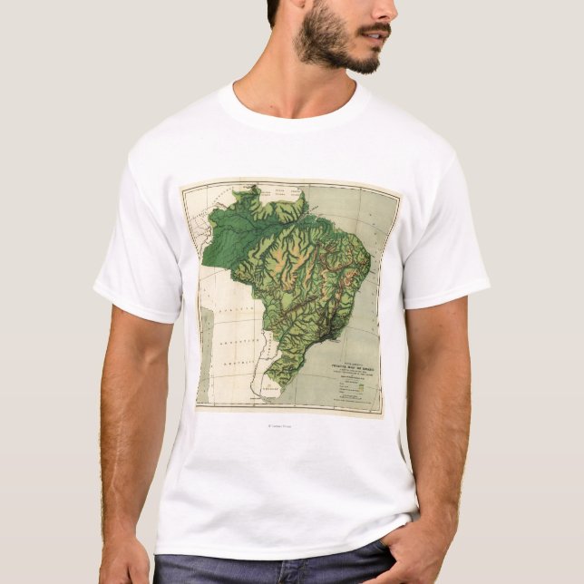 T-shirt BrazilPhysical MapBrazil panoramique (Devant)
