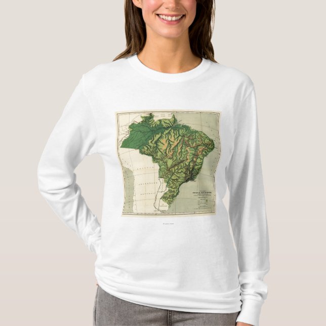 T-shirt BrazilPhysical MapBrazil panoramique (Devant)