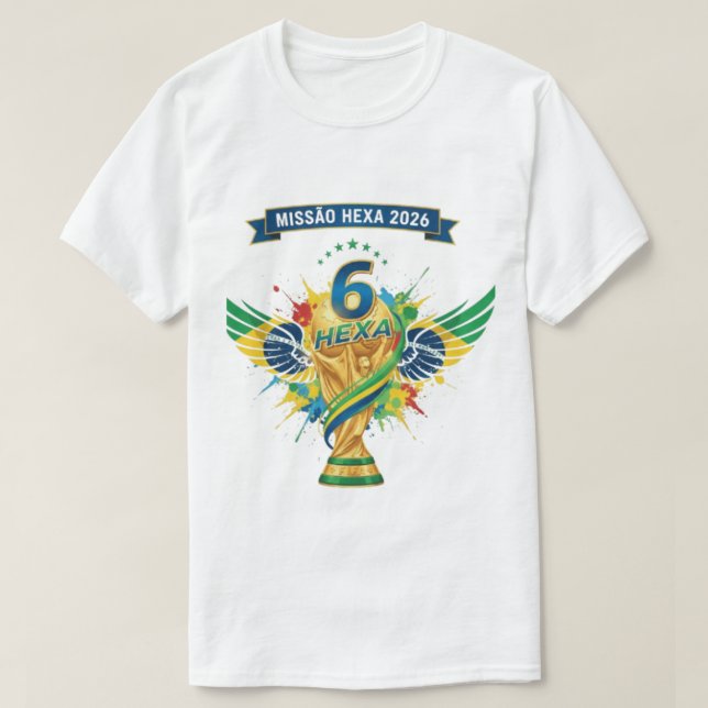 T-shirt Brazil's Road to Hexa: World Cup 2026 Design (Design devant)