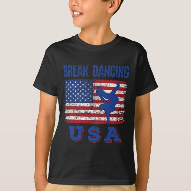 T-shirt Break Dancing Usa American Flag Breaking Bboy Hip (Devant)