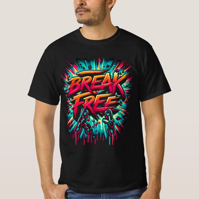 T-shirt Break Free Peint sur Arrière - plan blanc (Devant)