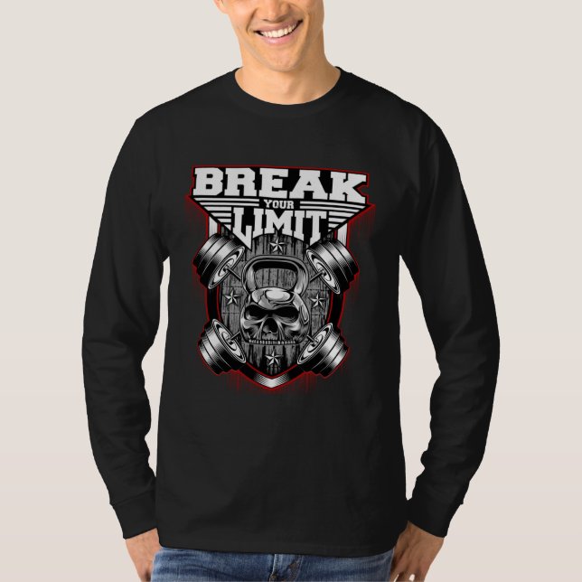 T-shirt Break Your Limit Motivational Workout For Men and  (Devant)
