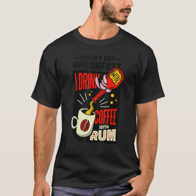 T-shirt Breakfast Quote Coffee   Nightdress Sleep (Devant)