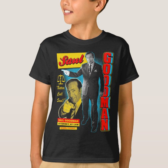 T-shirt Breaking Bad Saul Goodman Collage Publicitaire Col (Devant)