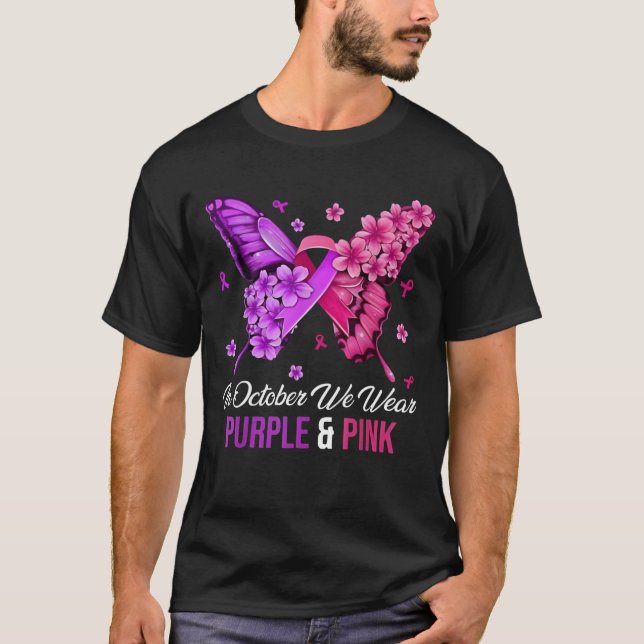 T-shirt Breast Cancer And Domestic Violence Awareness Butt (Devant)