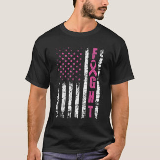 T-shirt Breast Cancer Awareness American Flag Fight Pink R